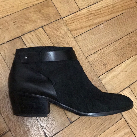 half suede half leather boots